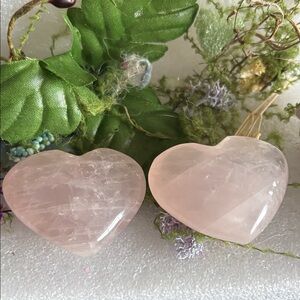 Rose Quartz Heart Palm Stones